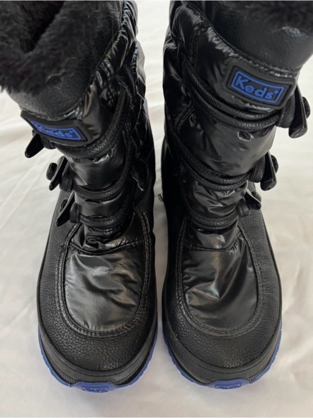 Keds winter snow boots size 7 womenβs blue and black